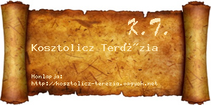 Kosztolicz Terézia névjegykártya